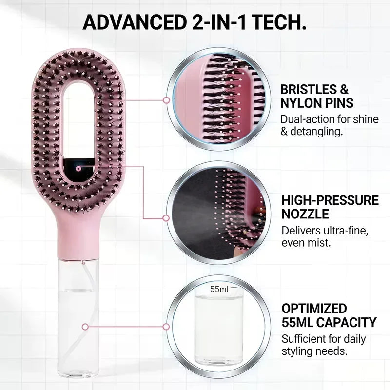 Spray Comb Detangling Mist Brush